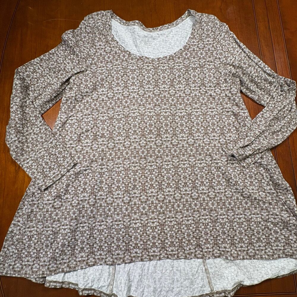 PureJill Back Tie Print Tunic Size Large